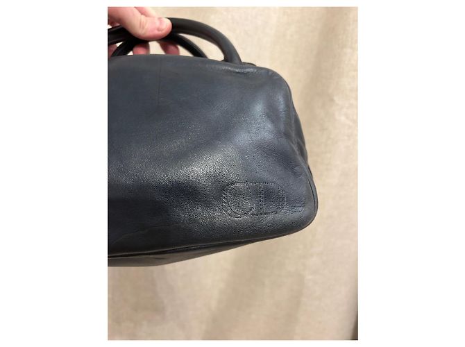 Borsa a mano Christian Dior Baby Dior in pelle blu navy - vista 12