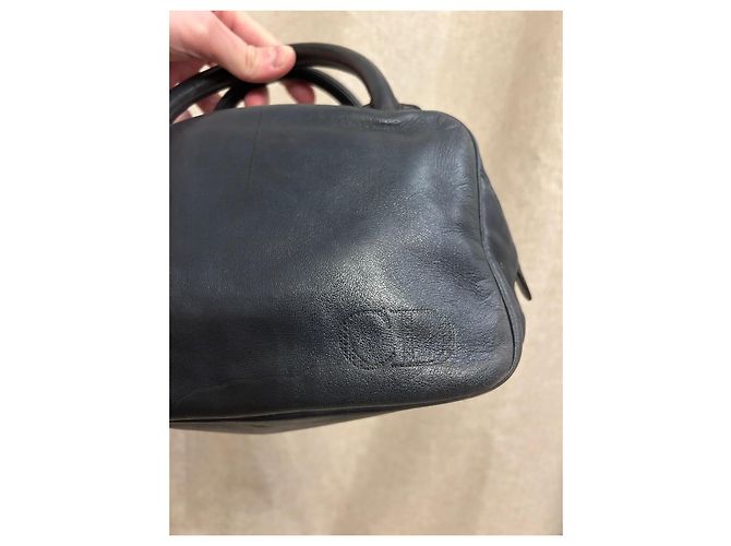 Borsa a mano Christian Dior Baby Dior in pelle blu navy - vista 13