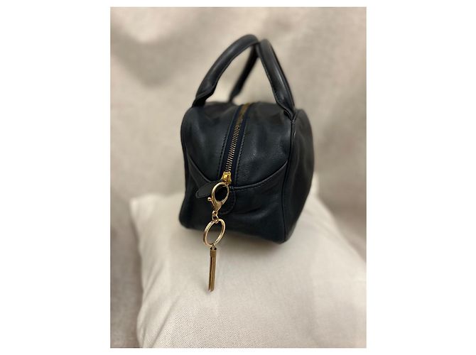 Borsa a mano Christian Dior Baby Dior in pelle blu navy - vista 18