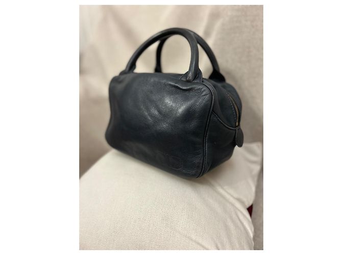 Borsa a mano Christian Dior Baby Dior in pelle blu navy - vista 19