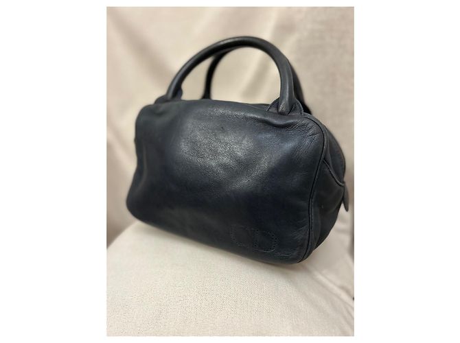 Borsa a mano Christian Dior Baby Dior in pelle blu navy - vista 20