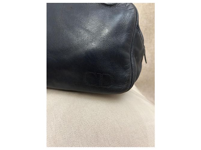 Borsa a mano Christian Dior Baby Dior in pelle blu navy - vista 3