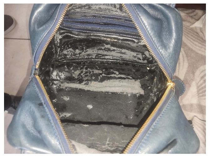 Borsa a mano Christian Dior Baby Dior in pelle blu navy - vista 4