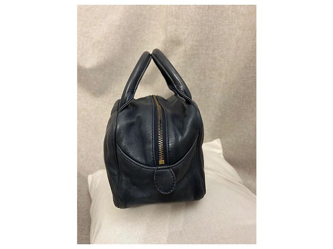 Borsa a mano Christian Dior Baby Dior in pelle blu navy - vista 8