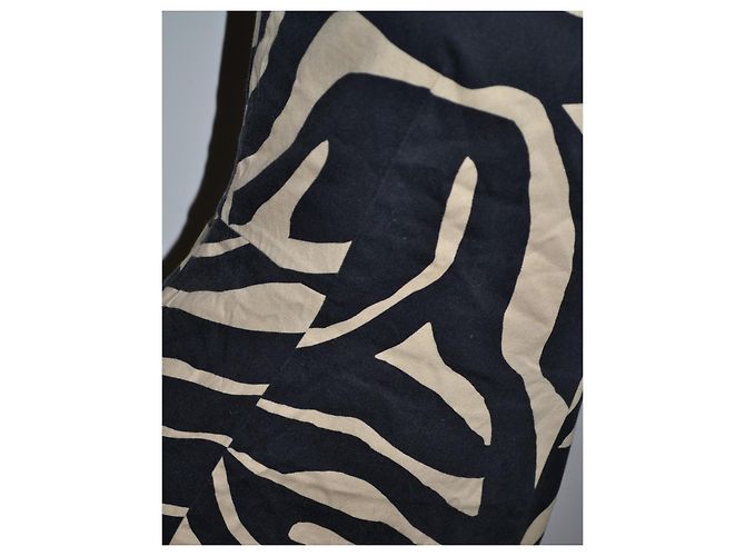 Abito midi Les Copains beige e nero in cotone - vista 2