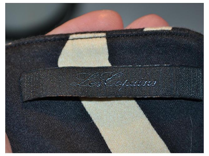 Abito midi Les Copains beige e nero in cotone - vista 5