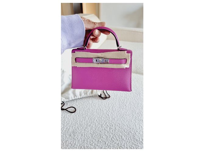 Hermès Kelly 20 Mini Sellier Magnolia Epsom Hardware in Palladio Rosa - vista 2