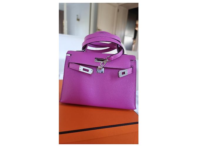 Hermès Kelly 20 Mini Sellier Magnolia Epsom Hardware in Palladio Rosa - vista 3