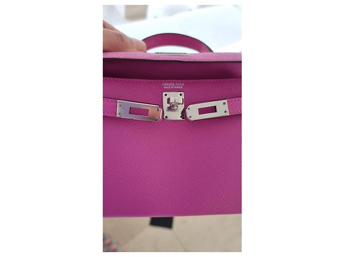 Hermès Kelly 20 Mini Sellier Magnolia Epsom Hardware in Palladio Rosa - vista 9