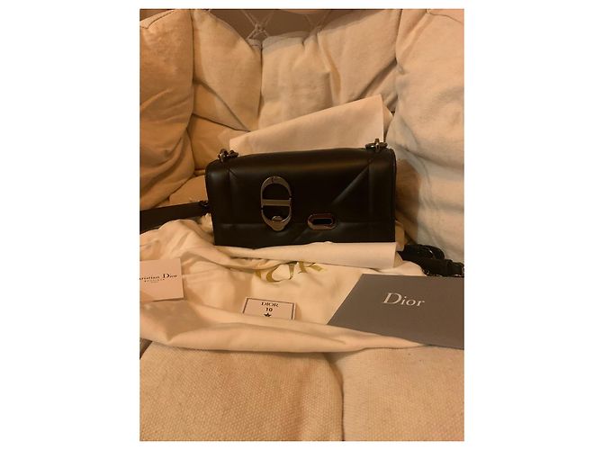 Borsa a spalla in pelle di vitello nera Christian Dior Nero - vista 2