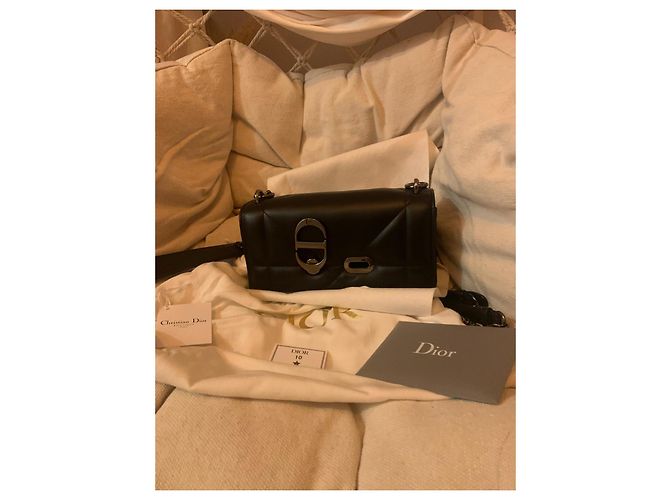 Borsa a spalla in pelle di vitello nera Christian Dior Nero - vista 3
