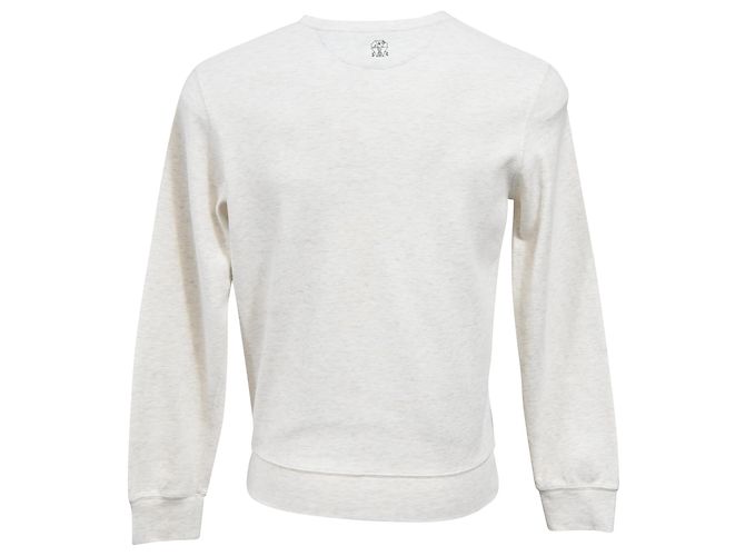 Felpa con collo rotondo stampata Brunello Cucinelli in cotone bianco - vista 3