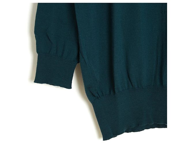 Prada Pull Top Oversize FR36/38 Azul Verde Suéter de Lã UK8/10 US6/8 - vista 2