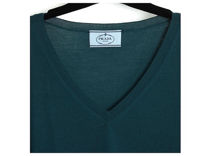 Prada Pull Top Oversize FR36/38 Azul Verde Suéter de Lã UK8/10 US6/8 - vista 3