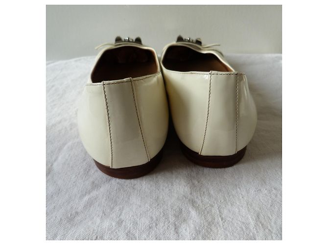 Hermès Ballerine Argento Bianco sporco - vista 3