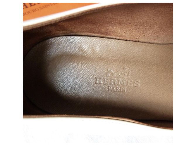 Hermès Ballerine Argento Bianco sporco - vista 6