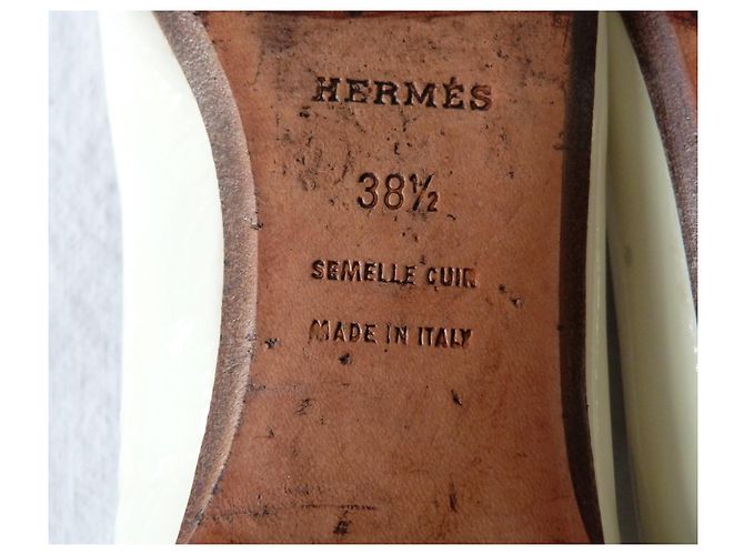 Hermès Ballerine Argento Bianco sporco - vista 8