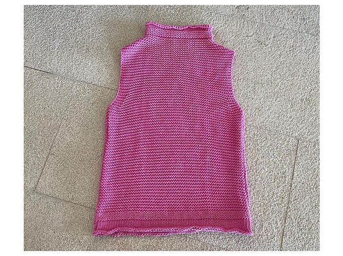 Ärmelloser rosa Baumwollpullover Adolfo Dominguez Größe 34-36 Pink - Ansicht 2