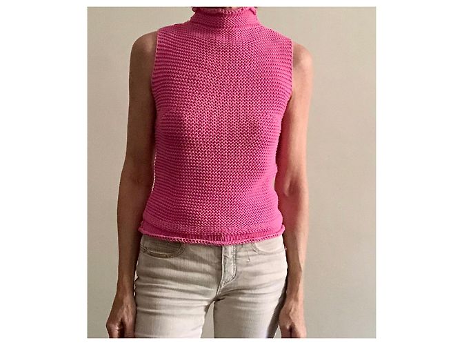 Ärmelloser rosa Baumwollpullover Adolfo Dominguez Größe 34-36 Pink - Ansicht 7