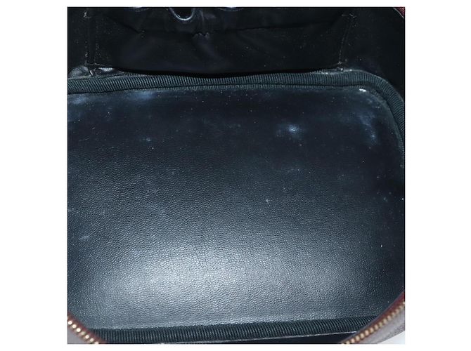 Pochette Vanity COCO Mark CHANEL Pelle Caviar Rosso Vino Oro CC Auth 95362 D'oro Bordò - vista 10