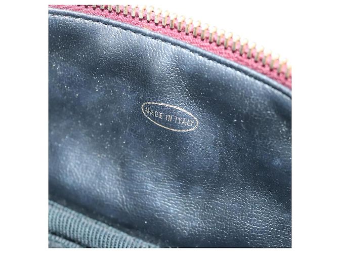 Pochette Vanity COCO Mark CHANEL Pelle Caviar Rosso Vino Oro CC Auth 95362 D'oro Bordò - vista 20