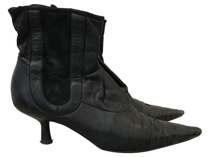 Botines CHANEL T.EU 37 Cuero Negro - vista 10