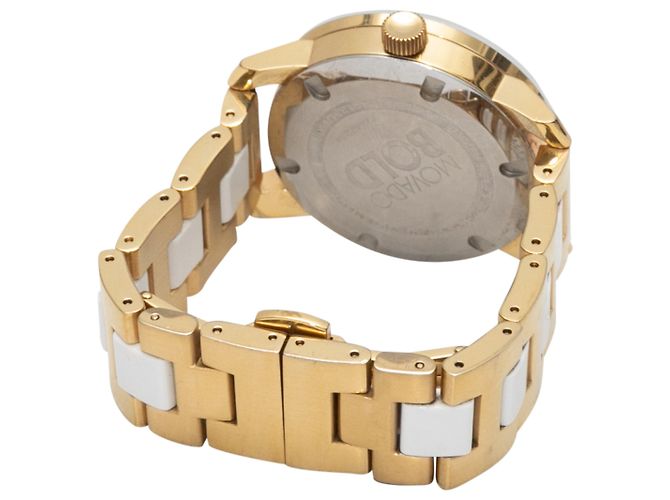Zweifarbige Movado-Uhr in Weiß und Goldton - Ansicht 3