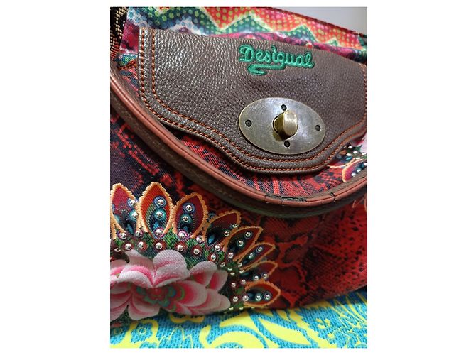 Borsa Desigual in pelle di vitello e tela Multicolore - vista 13