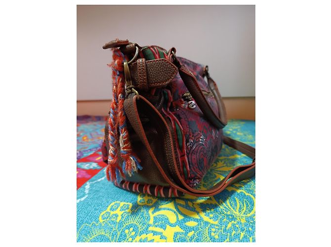 Borsa Desigual in pelle di vitello e tela Multicolore - vista 3