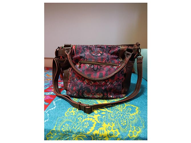Borsa Desigual in pelle di vitello e tela Multicolore - vista 4