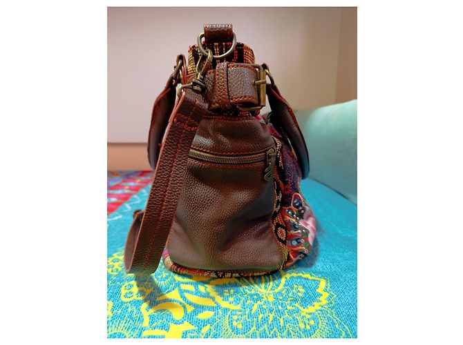 Borsa Desigual in pelle di vitello e tela Multicolore - vista 5