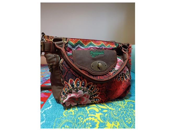 Borsa Desigual in pelle di vitello e tela Multicolore - vista 6