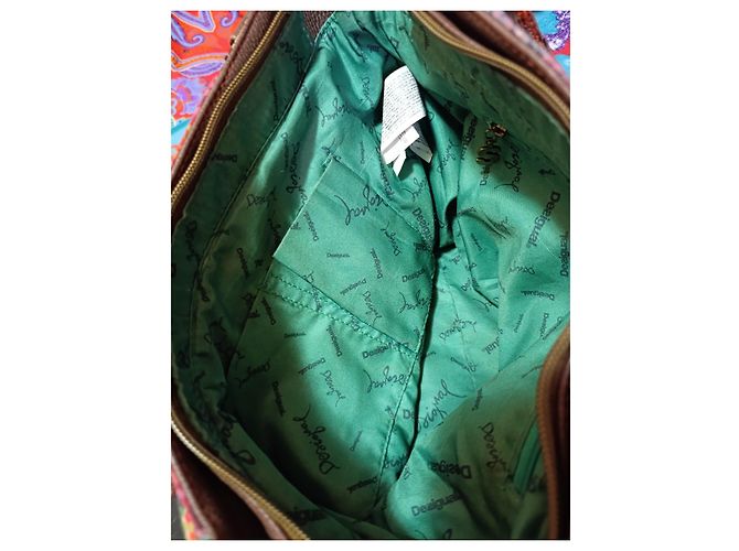 Borsa Desigual in pelle di vitello e tela Multicolore - vista 8