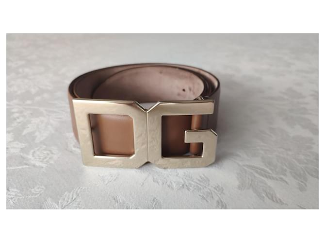 Dolce & Gabbana DOLCE&GABBANA PYTHON LEATHER BELT WITH DG BUCKLE. Light brown - view 2