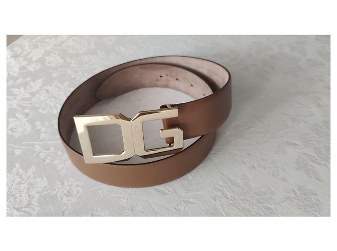 Dolce & Gabbana DOLCE&GABBANA PYTHON LEATHER BELT WITH DG BUCKLE. Light brown - view 6