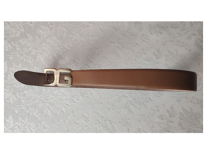 Dolce & Gabbana DOLCE&GABBANA PYTHON LEATHER BELT WITH DG BUCKLE. Light brown - view 8