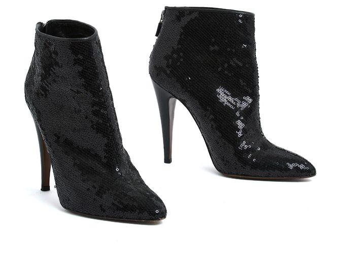 Stivaletti Walter Steiger EU37.5 Nero Paillettes e Seta UK4.5 US7 - vista 3