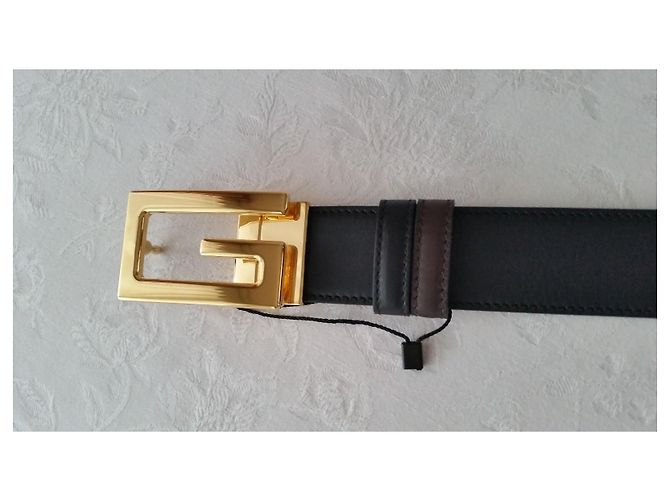 GUCCI REVERSIBLE BELT WITH G SQUARE BUCKLE. Brown Black - view 4
