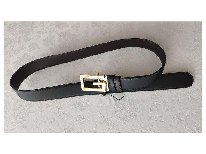 GUCCI REVERSIBLE BELT WITH G SQUARE BUCKLE. Brown Black - view 6