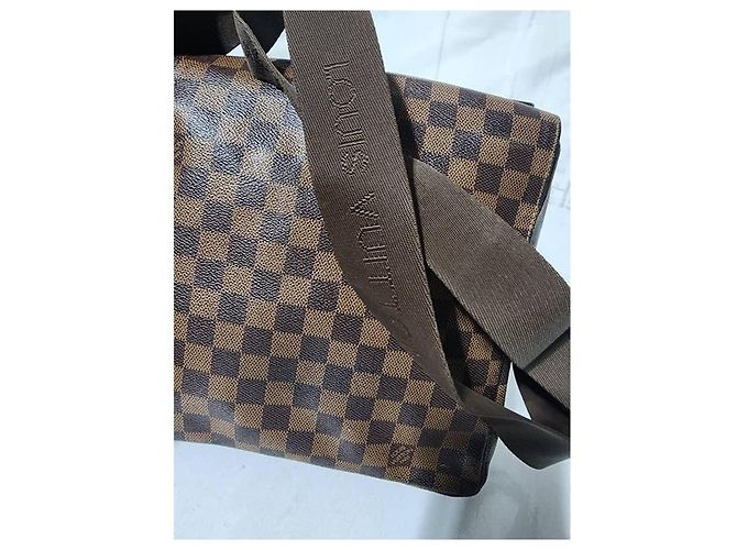 Borsa Naviglio in tela Damier Ebene Louis Vuitton marrone - vista 10
