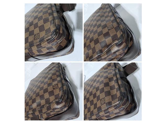 Borsa Naviglio in tela Damier Ebene Louis Vuitton marrone - vista 12