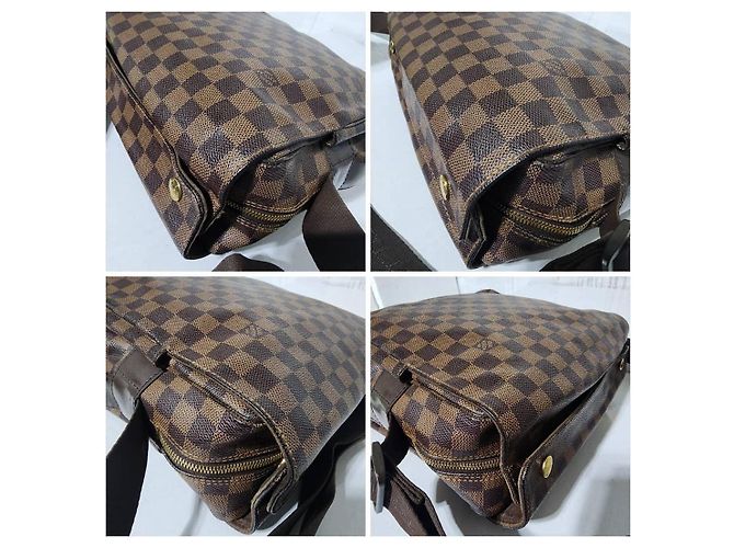 Borsa Naviglio in tela Damier Ebene Louis Vuitton marrone - vista 13