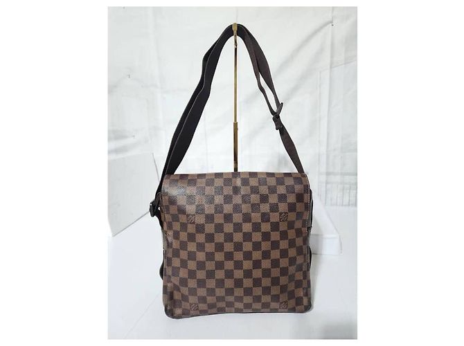 Borsa Naviglio in tela Damier Ebene Louis Vuitton marrone - vista 14