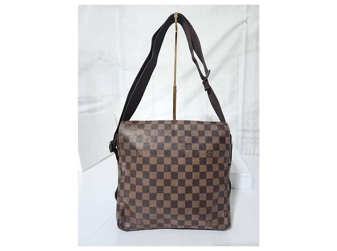 Borsa Naviglio in tela Damier Ebene Louis Vuitton marrone - vista 15