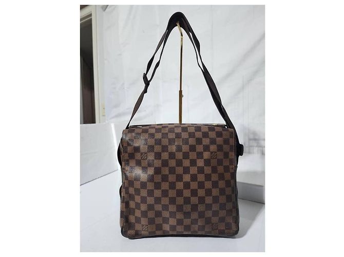 Borsa Naviglio in tela Damier Ebene Louis Vuitton marrone - vista 4