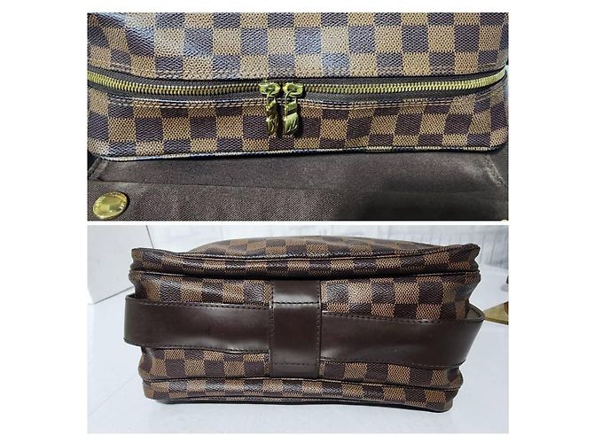 Borsa Naviglio in tela Damier Ebene Louis Vuitton marrone - vista 7