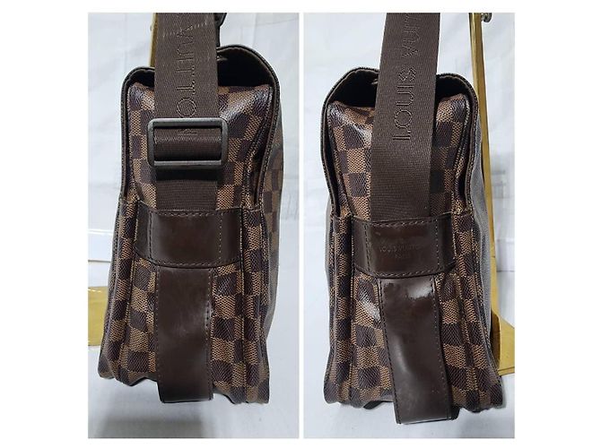 Borsa Naviglio in tela Damier Ebene Louis Vuitton marrone - vista 8