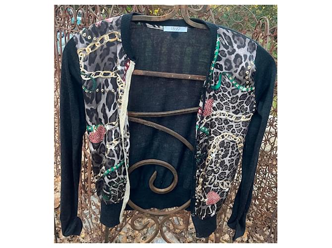 Liu.Jo Twin-set Kurzarmpullover und Strickjacke Wolle Mehrfarben - Ansicht 3