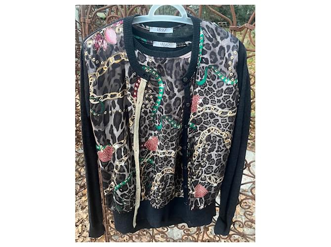 Liu.Jo Twin-set Kurzarmpullover und Strickjacke Wolle Mehrfarben - Ansicht 2