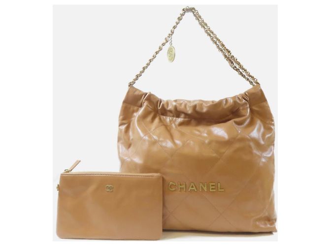 Chanel 22 Pouch aus beige Leder - Ansicht 14